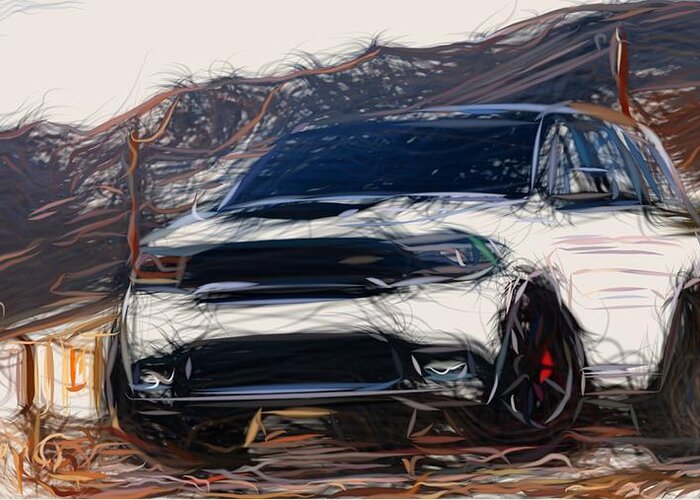 Dodge Greeting Card featuring the digital art Dodge Durango SRT Drawing by CarsToon Concept