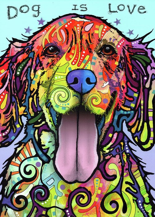 Dog Is Love Greeting Card featuring the mixed media Dog Is Love by Dean Russo