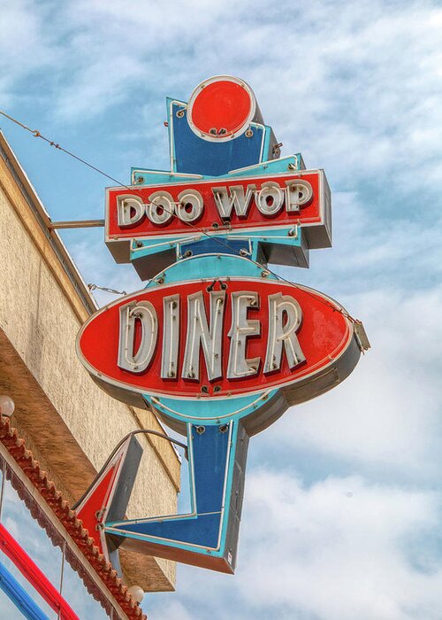 Wildwood Greeting Card featuring the photograph Doo Wop Diner Wildwood by Kristia Adams