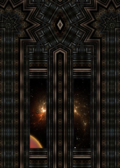 Abstract Greeting Card featuring the digital art Doorway To Eternity by Rolando Burbon