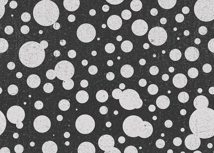 Dots Pattern Greeting Card featuring the mixed media Dots Pattern 3 - Black, Grey - Ceramic Tile Pattern - Surface Pattern Design - Mediterranean Pattern by Studio Grafiikka