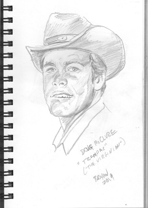 Doug Mcclure Greeting Card featuring the drawing Doug McClure by Bryan Bustard