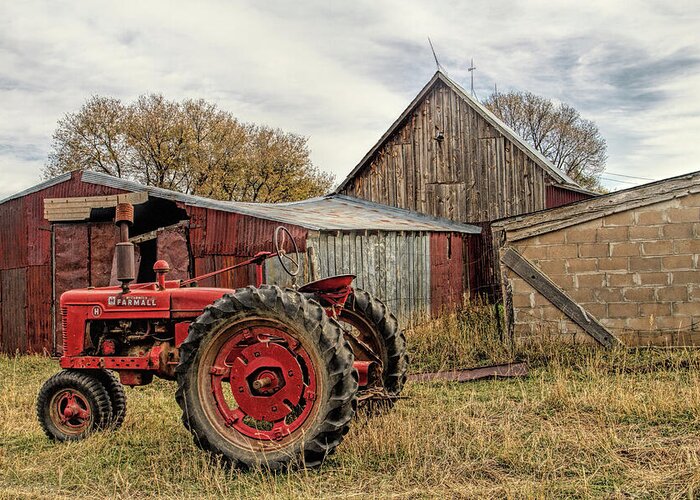 Tractor Greeting Card featuring the photograph Down on the Farm by Alana Thrower