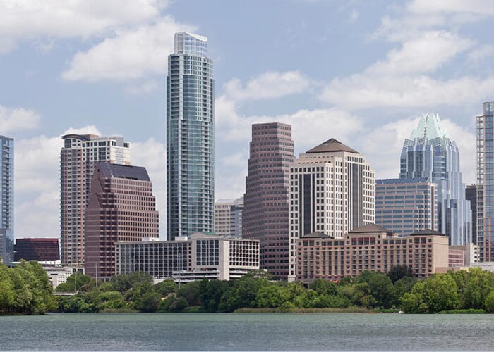 Downtown District Greeting Card featuring the photograph Downtown Austin In Summer by Austinmirage