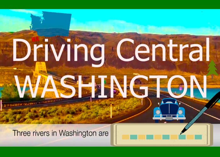 #washington Greeting Card featuring the digital art Driving Central Washington by Karen Francis