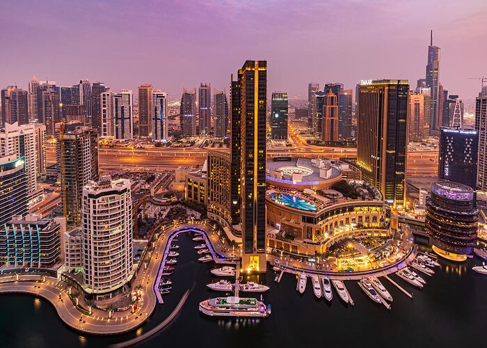 Dubai Greeting Card featuring the photograph Dubai Marina Skyline by Mohammed Shamaa