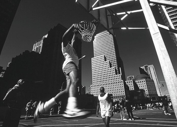 Basketball Greeting Card featuring the photograph Dunking (from The Series metropolis) by Dieter Matthes