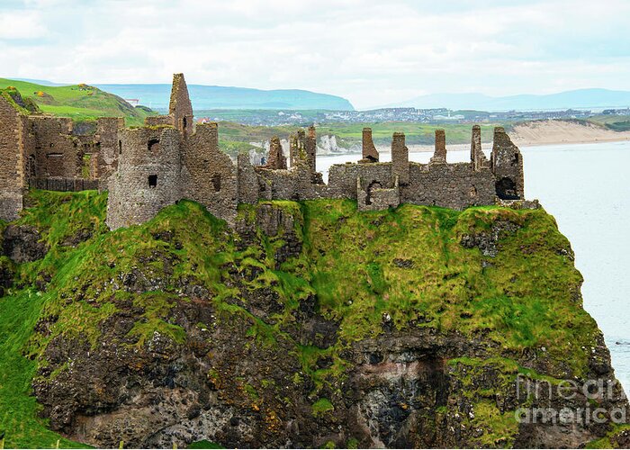 Dunluce Castle Greeting Card featuring the photograph Dunluce Castle One by Bob Phillips