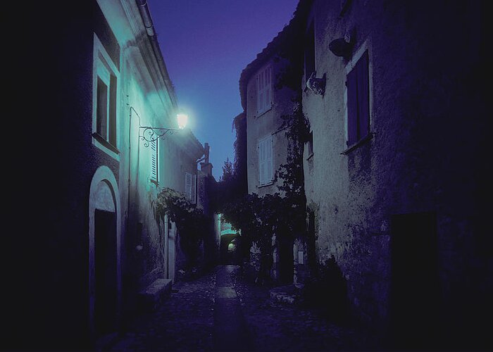 Tranquility Greeting Card featuring the photograph Dusk In Eze, France by Spencer Grant