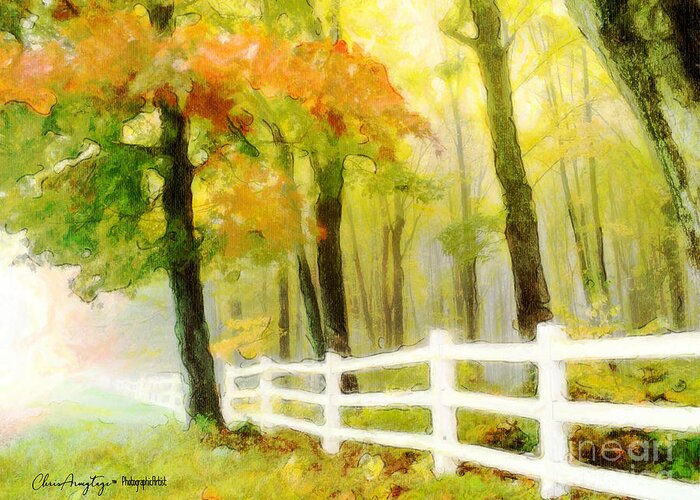 Autumn Greeting Card featuring the digital art Early Autumn morning by Chris Armytage