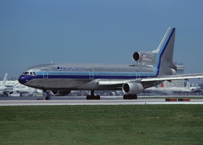 Eastern Airlines Greeting Card featuring the photograph Eastern L-1011 TriStar at Miami International by Erik Simonsen