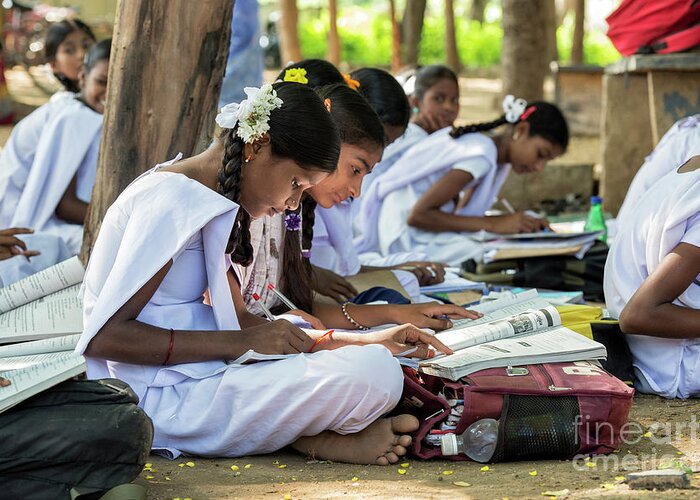 Indian Girls Greeting Card featuring the photograph Education by Tim Gainey