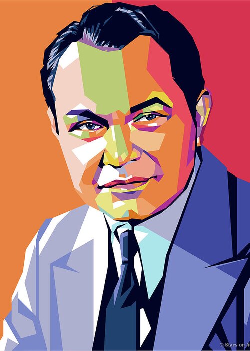 Edward Greeting Card featuring the painting Edward G. Robinson by Movie World Posters