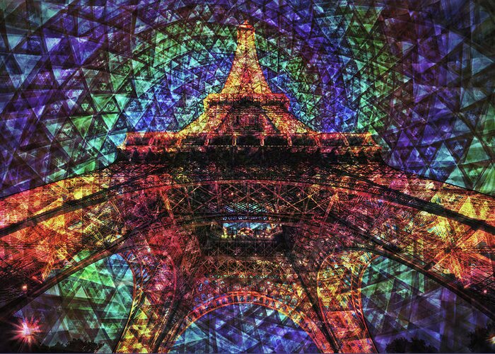 A Greeting Card featuring the photograph Eiffel Tower by J U A N - O A X A C A