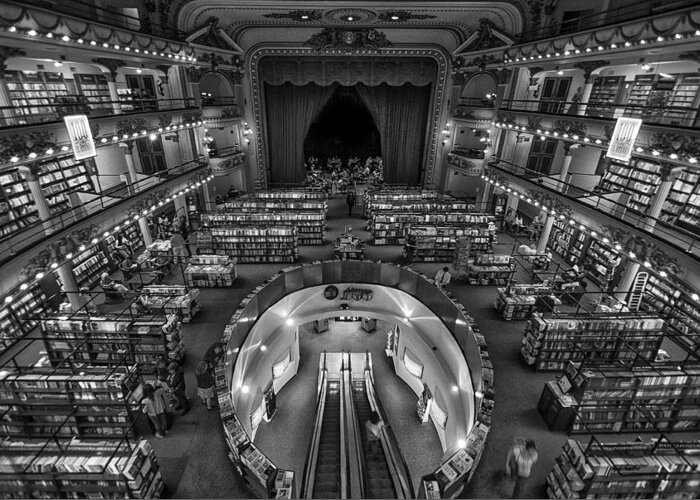 Bookstore Greeting Card featuring the photograph El Ateneo Bookstores by Hans W. Müller