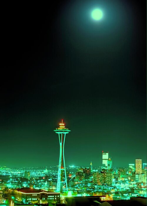 Seattle Greeting Card featuring the photograph Emerald City Seattle by Cathy Anderson