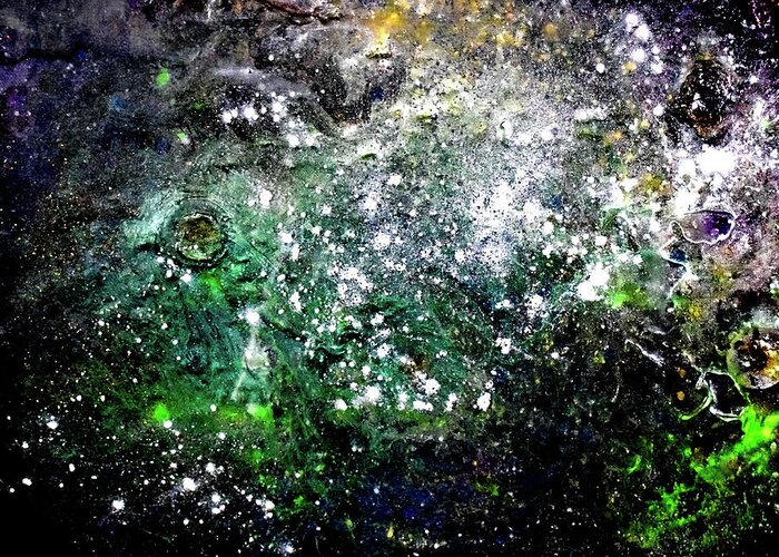 Space Greeting Card featuring the photograph Emerald Nebula by Patsy Evans - Alchemist Artist