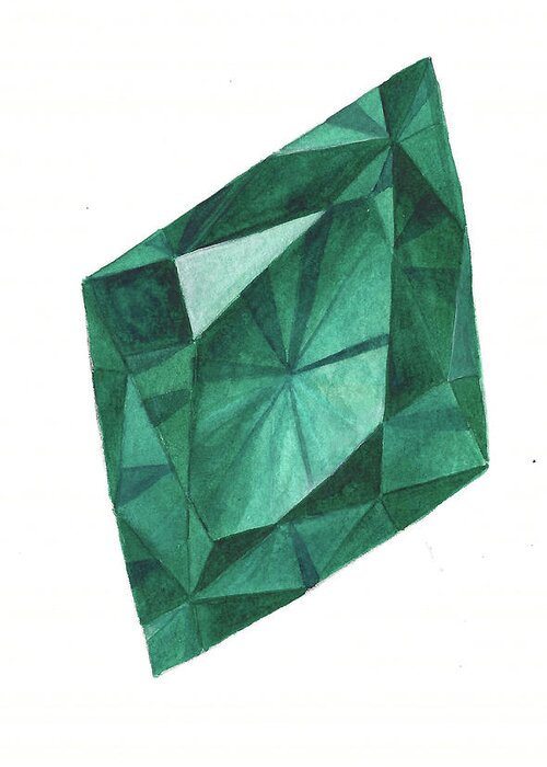 Emerald Greeting Card featuring the digital art Emerald by Rose Rambo