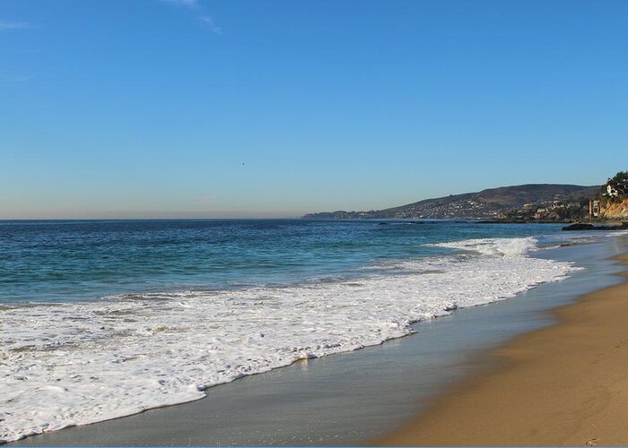 Water's Edge Greeting Card featuring the photograph Empty Beach by Behindthelens