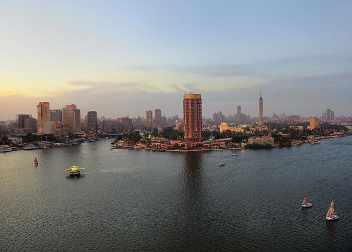 Egypt Greeting Card featuring the photograph End Of Nile ... Cairo by By Alan Tsai