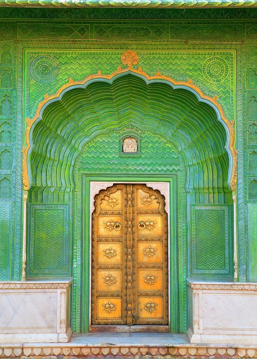 Tranquility Greeting Card featuring the photograph Entrance To Palace by Grant Faint