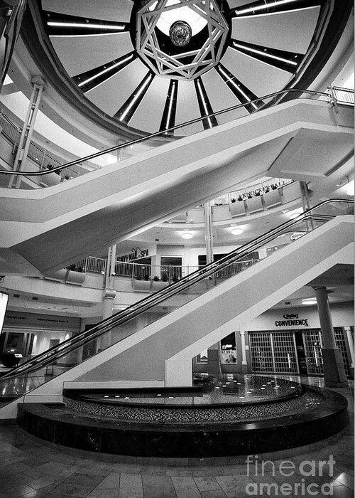 escalators in circle centre mall indianapolis indiana USA Greeting Card by  Joe Fox