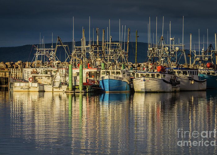 Evening Greeting Card featuring the photograph Evening at Digby Harbor by Eva Lechner