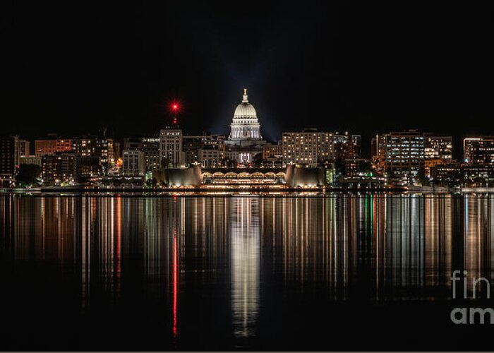 Capitol Greeting Card featuring the photograph Evening Reflections by Amfmgirl Photography