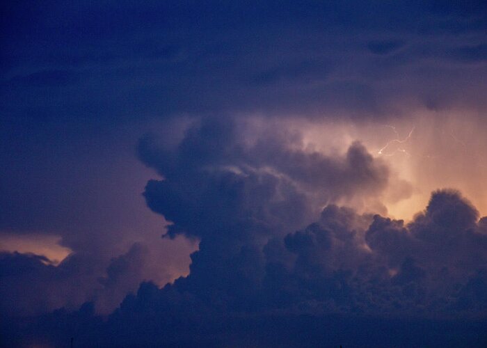 Nebraskasc Greeting Card featuring the photograph Evening Supercell and Lightning 055 by Dale Kaminski