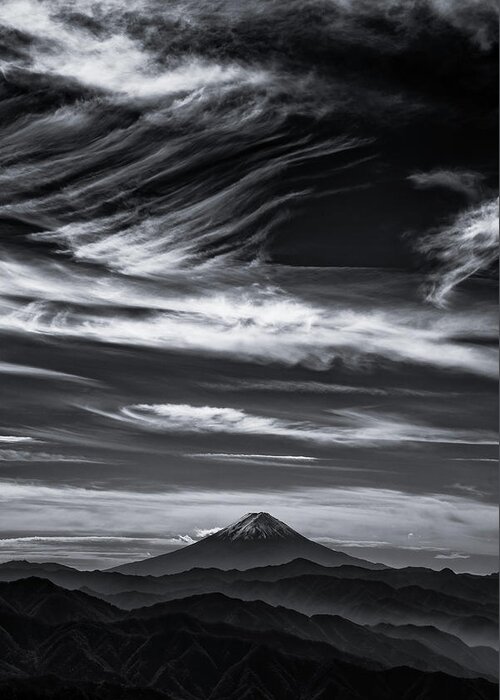 Fuji Greeting Card featuring the photograph Expressive Clouds And Mt.fuji by Masayuki Nozaki