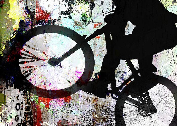 Extreme Bmx 1 Greeting Card featuring the mixed media Extreme Bmx 1 by Lightboxjournal