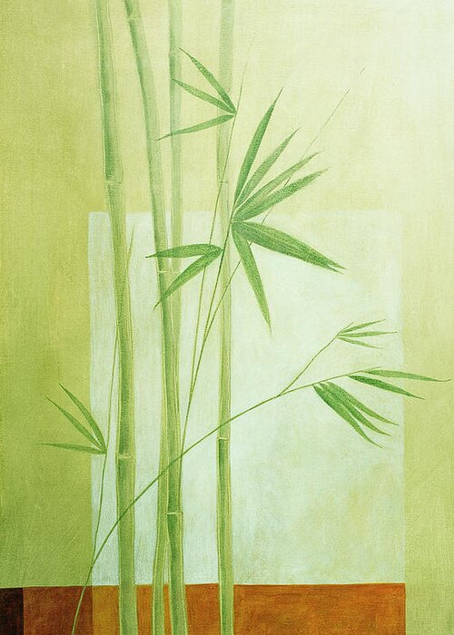 Bamboo Greeting Card featuring the mixed media F19209a by Pablo Esteban