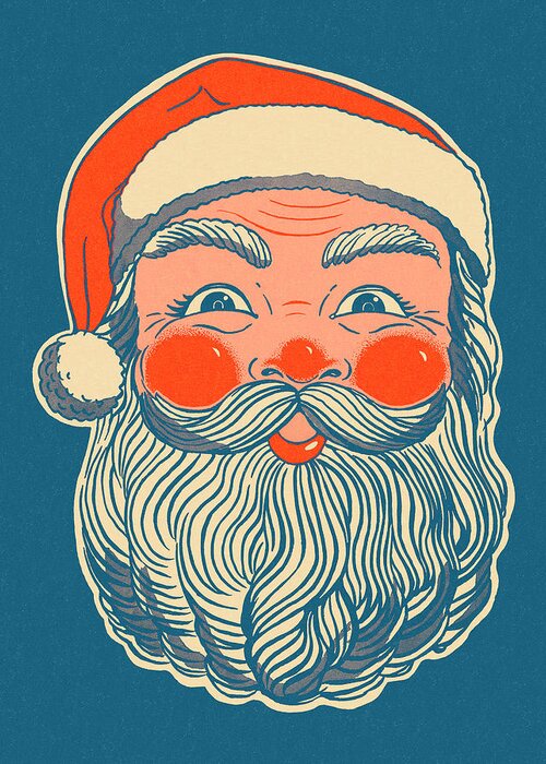 Accessories Greeting Card featuring the drawing Face of Santa Claus by CSA Images