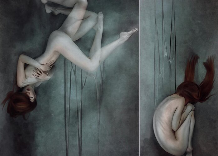 Fine Art Nude Greeting Card featuring the photograph Faceless by Ekaterina Zagustina