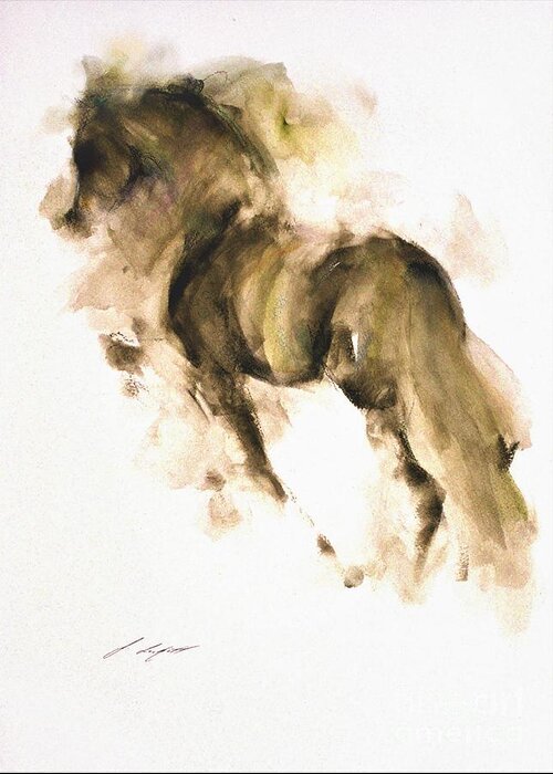 Equestrian Painting Greeting Card featuring the painting Fahala by Janette Lockett