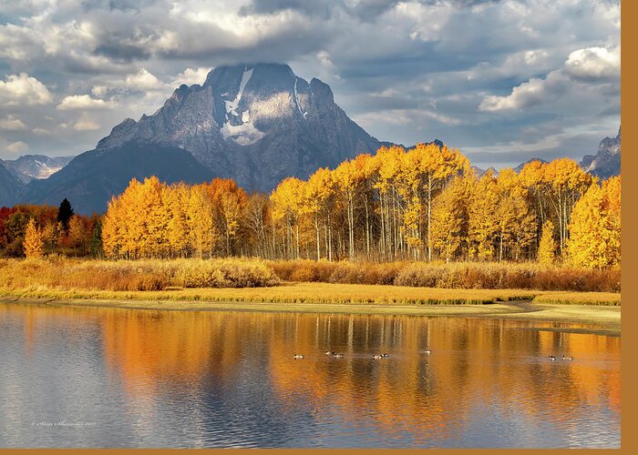 Oxbow Greeting Card featuring the photograph Fall at Oxbow Bend by Sam Sherman