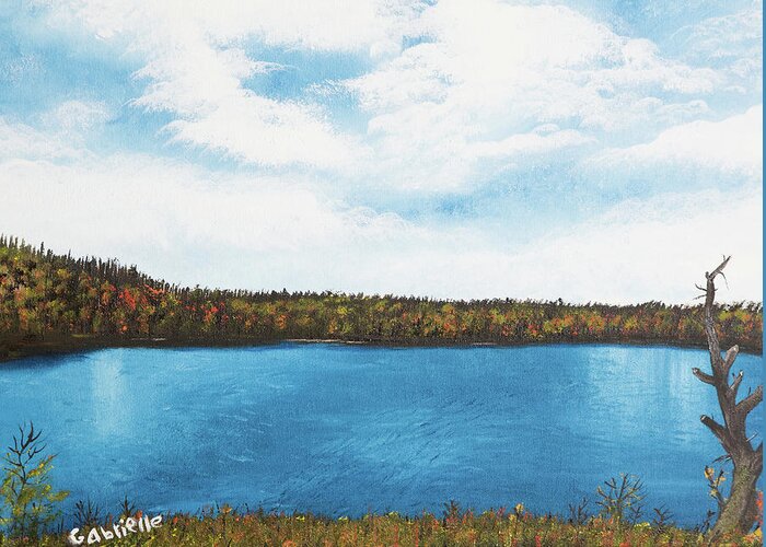 Landscape Greeting Card featuring the painting Fall In Itasca by Gabrielle Munoz