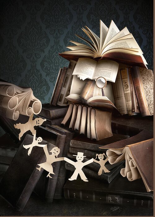 Books Greeting Card featuring the photograph Family Stories by Christophe Kiciak
