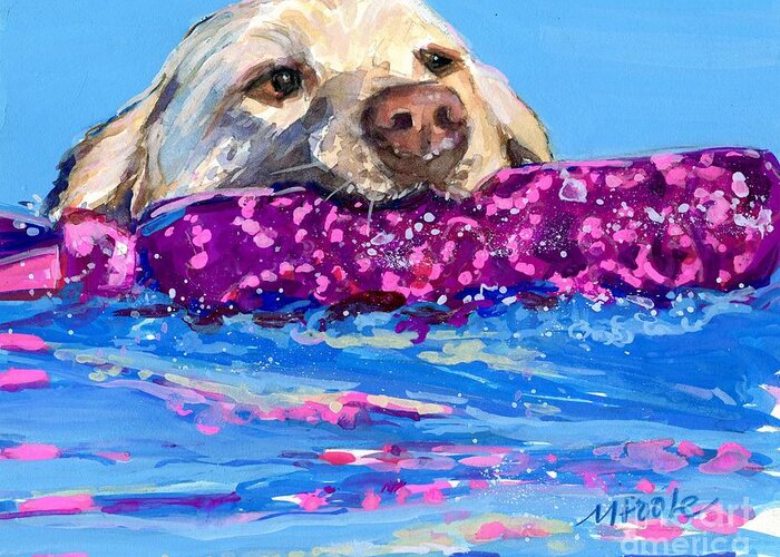 Yellow Lab Greeting Card featuring the painting Fancy Fetching by Molly Poole