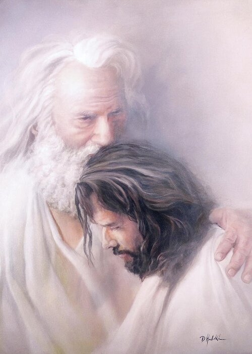 Father Greeting Card featuring the painting Father and Son by Danny Hahlbohm