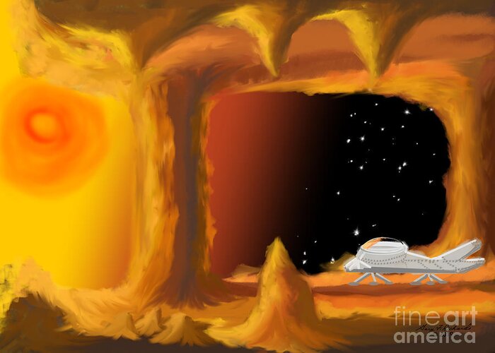 Futuristic Greeting Card featuring the digital art Feeling The Heat by Gary F Richards
