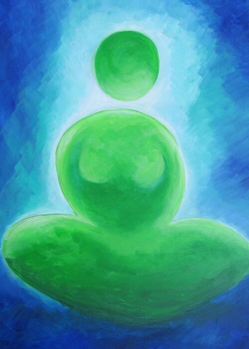 Figurative Abstract Greeting Card featuring the painting Feeling... Zen by Jennifer Hannigan-Green