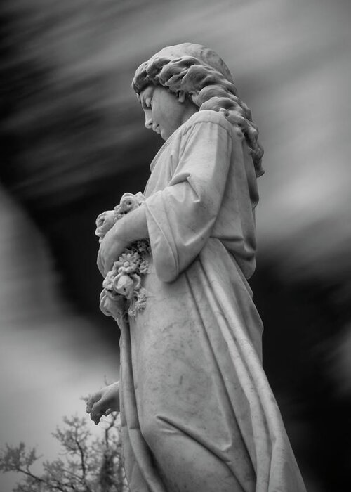 Cemetary Greeting Card featuring the photograph Female in Cemetary II by Jon Glaser