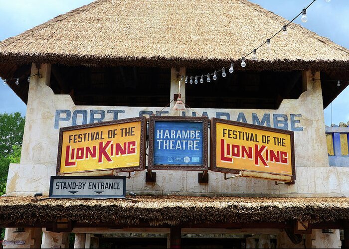 Harambe Theater Greeting Card featuring the photograph Festival of the Lion King show by David Lee Thompson