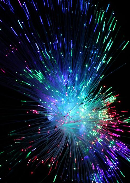 Funky Greeting Card featuring the photograph Fiber Optic by Merrymoonmary