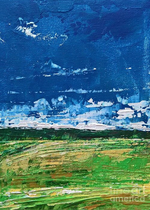 Landscape Greeting Card featuring the painting Field by Lisa Dionne