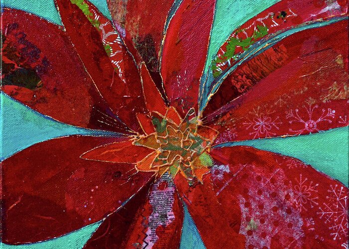 Bromeliad Greeting Card featuring the painting Fiery Bromeliad I by Shadia Derbyshire