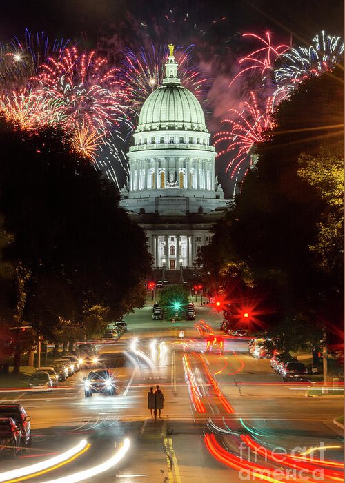 Fireworks Greeting Card featuring the photograph Fireworks and Frivolity by Amfmgirl Photography