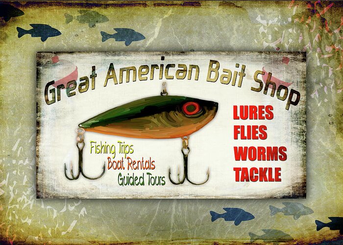 Fishing - Bait Shop Greeting Card by Lightboxjournal