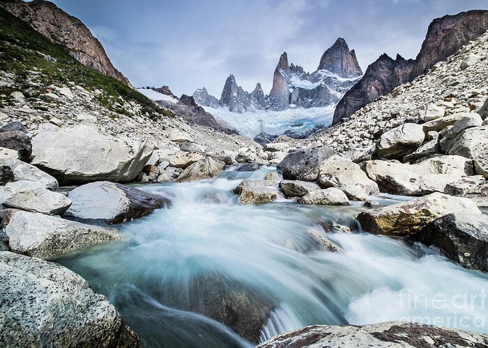 Granite Greeting Card featuring the photograph Fitz Roy on a cloudy day by Olivier Steiner